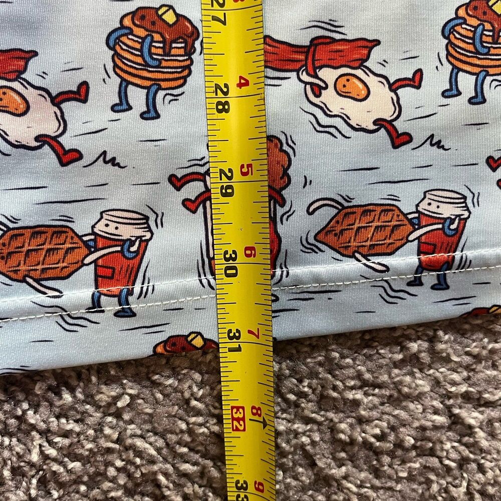 Lofty Llama Performance Golf Polo Breakfast Bacon Eggs Pancakes Print Mens XL - Picture 7 of 7